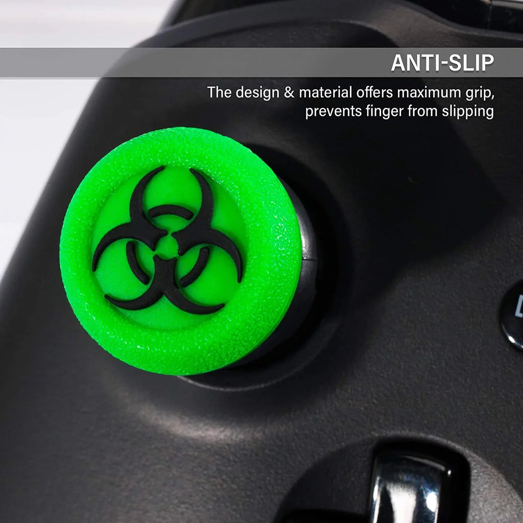 FPS Thumbstick Extender & 3D Texture Rubber Silicone Grip shield 2 Sets for Xbox Series X/S & Xbox One Controller(BioH Green) BOLT AXTION Bundle Like New