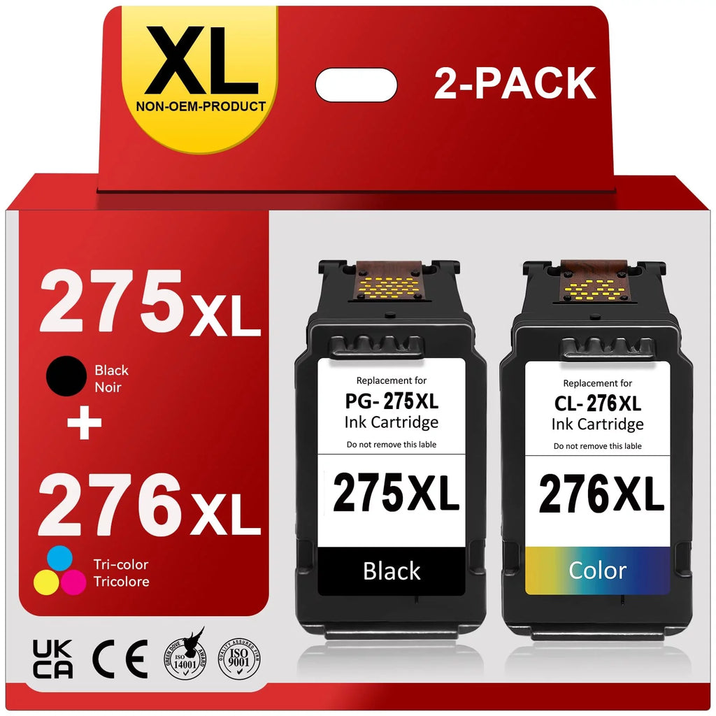 275XL 276XL Ink Cartridge Replacement for  PG-275 CL-276,High Yield for  275 and 276 Multi Pack Ink suitable for PIXMA TS3520 TS3522 TS3500 TR4720 TR4700 TR4722 Printers(1Black 1 Color)