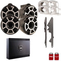 Wet Sounds For Malibu G3: Two Pairs of REV10B-SC 10" Black Swivel Tower Speakers with G3 Adapters & SDX2 Amplifier
