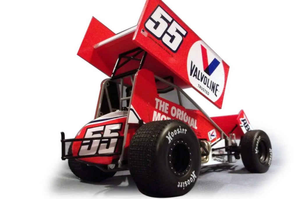 Leary "Valvoline" - Acme A1809515 - 1/18 scale Diecast Car. 2021 Winged Sprint Car, #55 C.J
