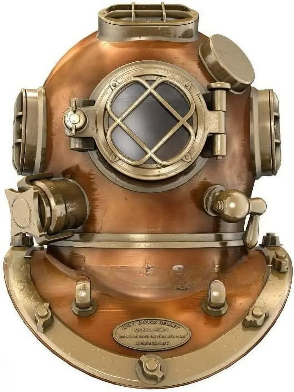 Vintage U.S Navy Mark V Copper Brass Diving Divers Helmet Antique SEA Nautical