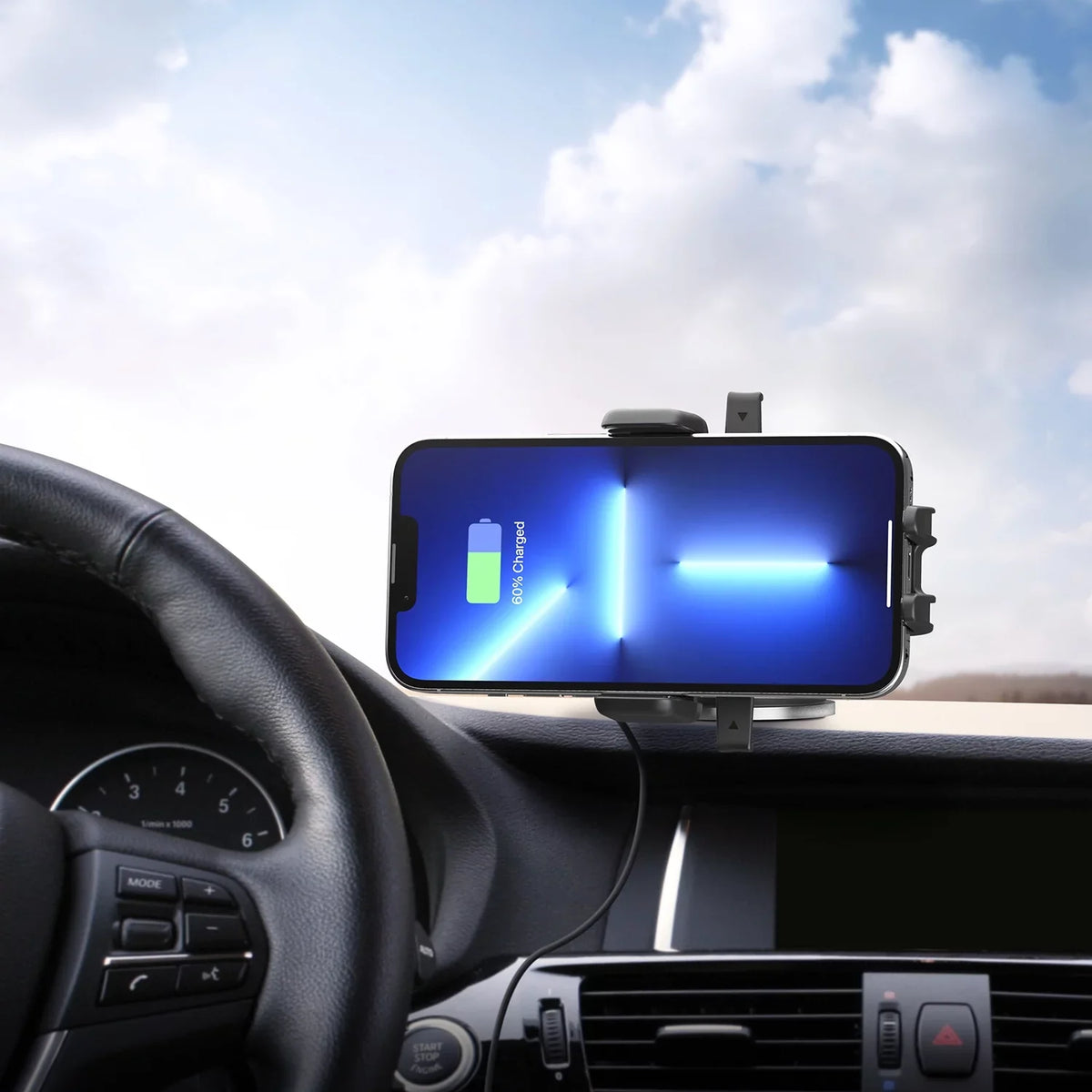 iOttie Easy One Touch Wireless Mini Dashboard & Windshield Mount, Black, Plastic