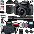 EOS 4000D/Rebel T100 DSLR Camera w/ EF-S 18-55mm F/3.5-5.6 Zoom Lens+420-800mm HD Telephoto Zoom lens+case+128Memory Cards (24PC)