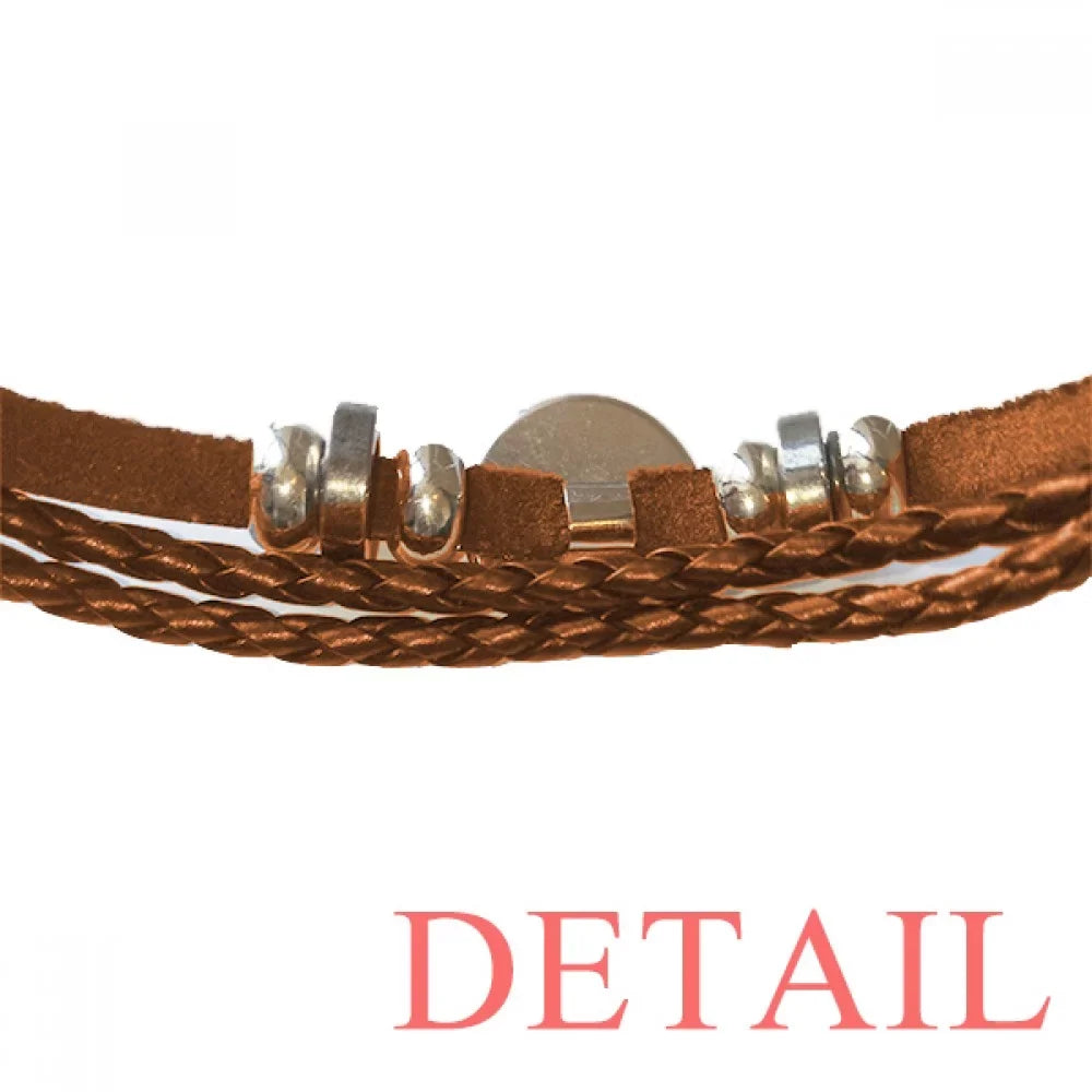 Terweavg 5-le Staff Blue Art Deco Fashion Bracelet Wristband Leather Jewelry Ornament