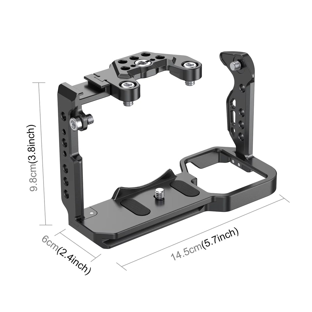 For  ILME-FX30 / FX3 PULUZ Metal Camera Cage Stabilizer Rig with NOTA Slider(Black)