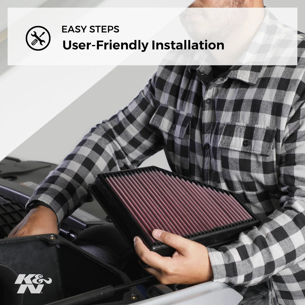 K&N Engine Air Filter: Washable, Replacement Filter: 2010-2019 /Lexus/Mitsubihi L3/L4, 33-2435