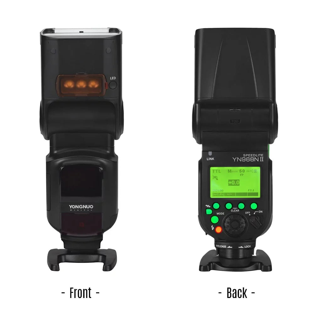 YONGNUO YN968N II Wireless TTL Flash Speedlite with Built-in 5600K LED Light, 1/8000s HSS, appropriate with  DSLR Cameras and YN622N YN560 Wireless System