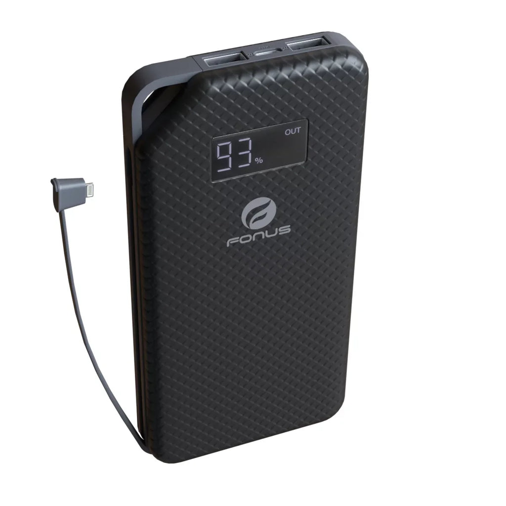 Charger 10000mAh Power Bank w Type-C Retractable USB Cable O1D for  Liquid Jade Primo - Alcatel PulseMix, Idol 5S 5 4S - Blackberry Key2, Motion, KEYone - BLU G9 Pro, Vivo 5 - BOLD N1