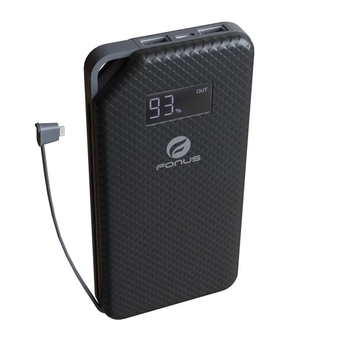 Charger 10000mAh Power Bank w Type-C Retractable USB Cable O1D for  Liquid Jade Primo - Alcatel PulseMix, Idol 5S 5 4S - Blackberry Key2, Motion, KEYone - BLU G9 Pro, Vivo 5 - BOLD N1