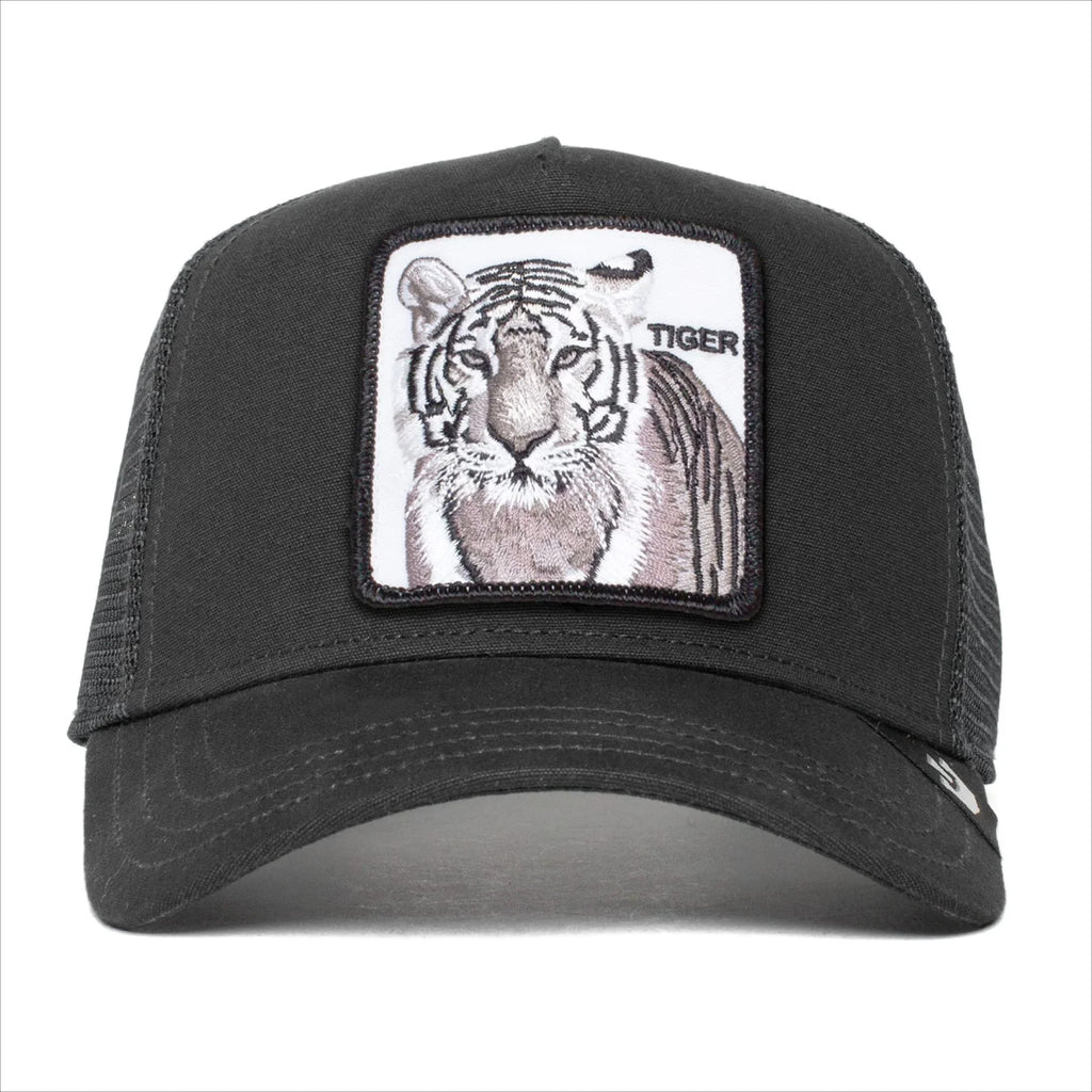 The Farm Unisex Original Adjustable Snapback Trucker Hat, Black (White Tiger), One Size. Goorin Bros
