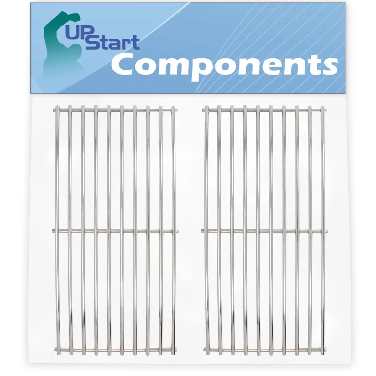 2 Pack BBQ Grill Cooking Grates Replacement for Brinkmann 810 2410 S, 810 2511 S, 810 2411 S, 810 8410 S, 810 8411 5, Charmglow 810 8410 F, 810 9415 W, 810 2411 F - Barbeque Grid 17 3/4"