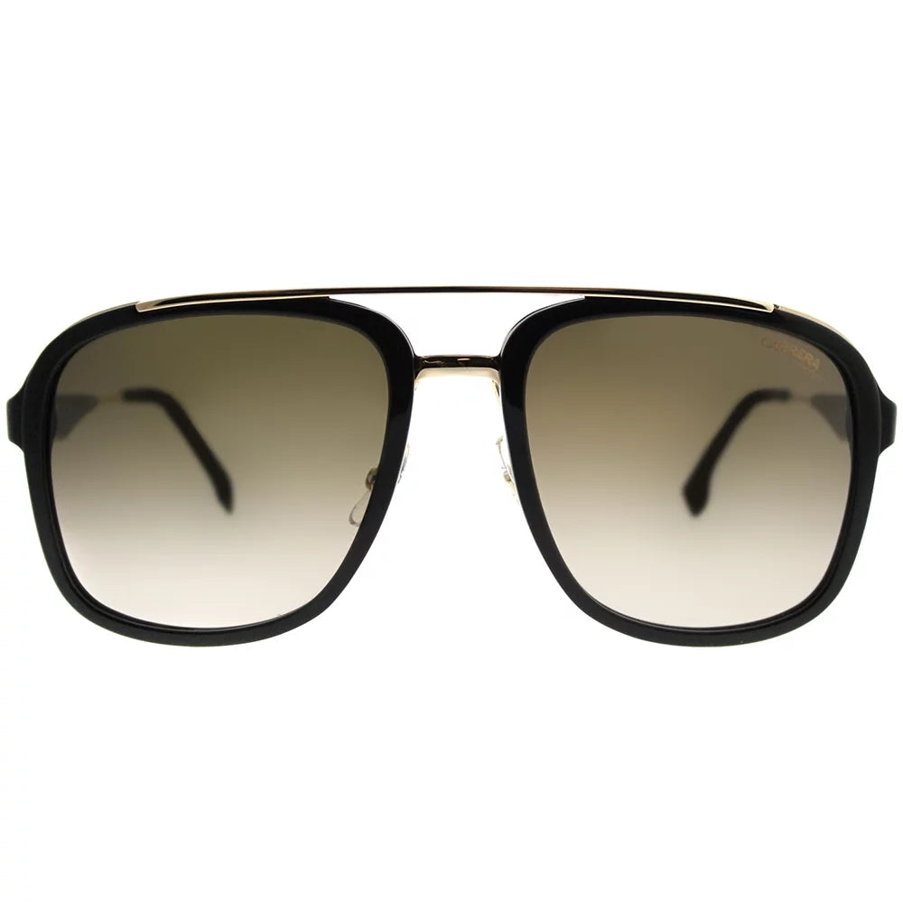 Carrera  Plastic Unisex Square Sunglasses Black Gold 57mm Adult