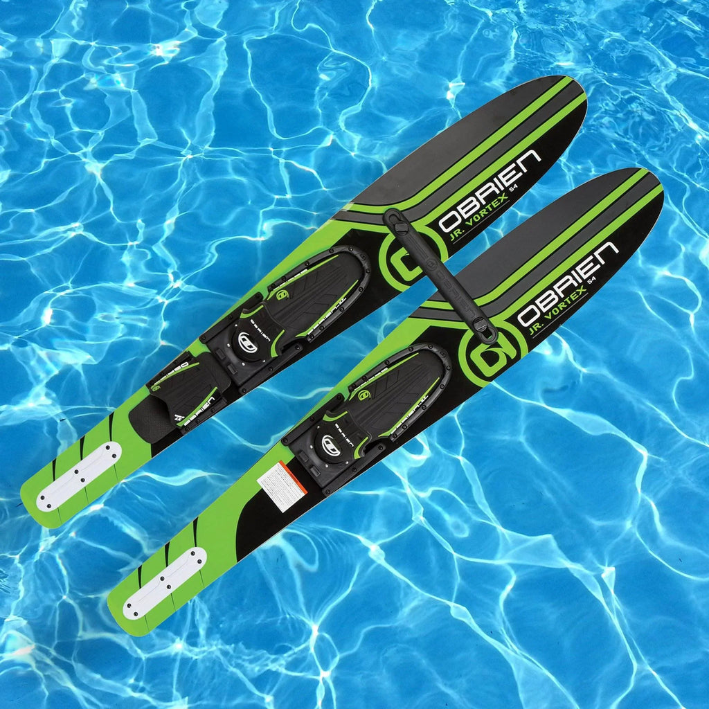 OBrien 54" Adjustable Combo aqua Skis, Kids Size 2-Mens Size 7, Green (2 Pack)
