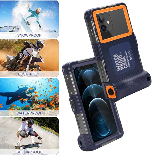 UrbanX Professional [15m/50ft] Swimming Diving Surfing Snorkeling Photo Video Waterproof Protective Case Underwater Housing for Meizu V8 Pro And all Phones Up to 6.9 Inch LCD with Lanyard