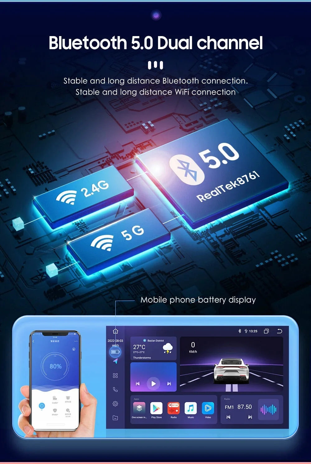 9inch 1280*720 IPS Fit  Tacoma 2005-2015 Android Octa Core 4+32GB Car Radio Stereo DSP Carplay GPS NAVI AM FM elements