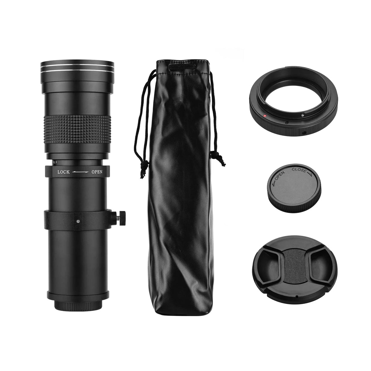 Suzicca Camera MF Super Telephoto Zoom Lens F/8.3-16 420-800mm T Mount with Adapter Ring Universal 1/4 Thread Replacement for  EF-Mount Cameras 80D 77D 70D 60D 60Da 50D 7D 6D 5D T7i T7s T6s T6