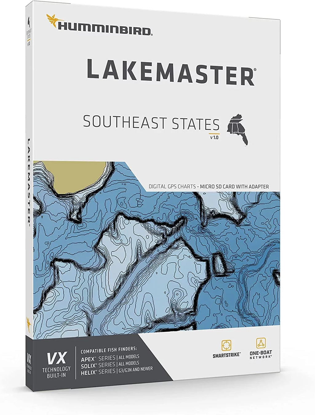 Humminbird LakeMaster Southeast States V1 One craft Network VX Technology