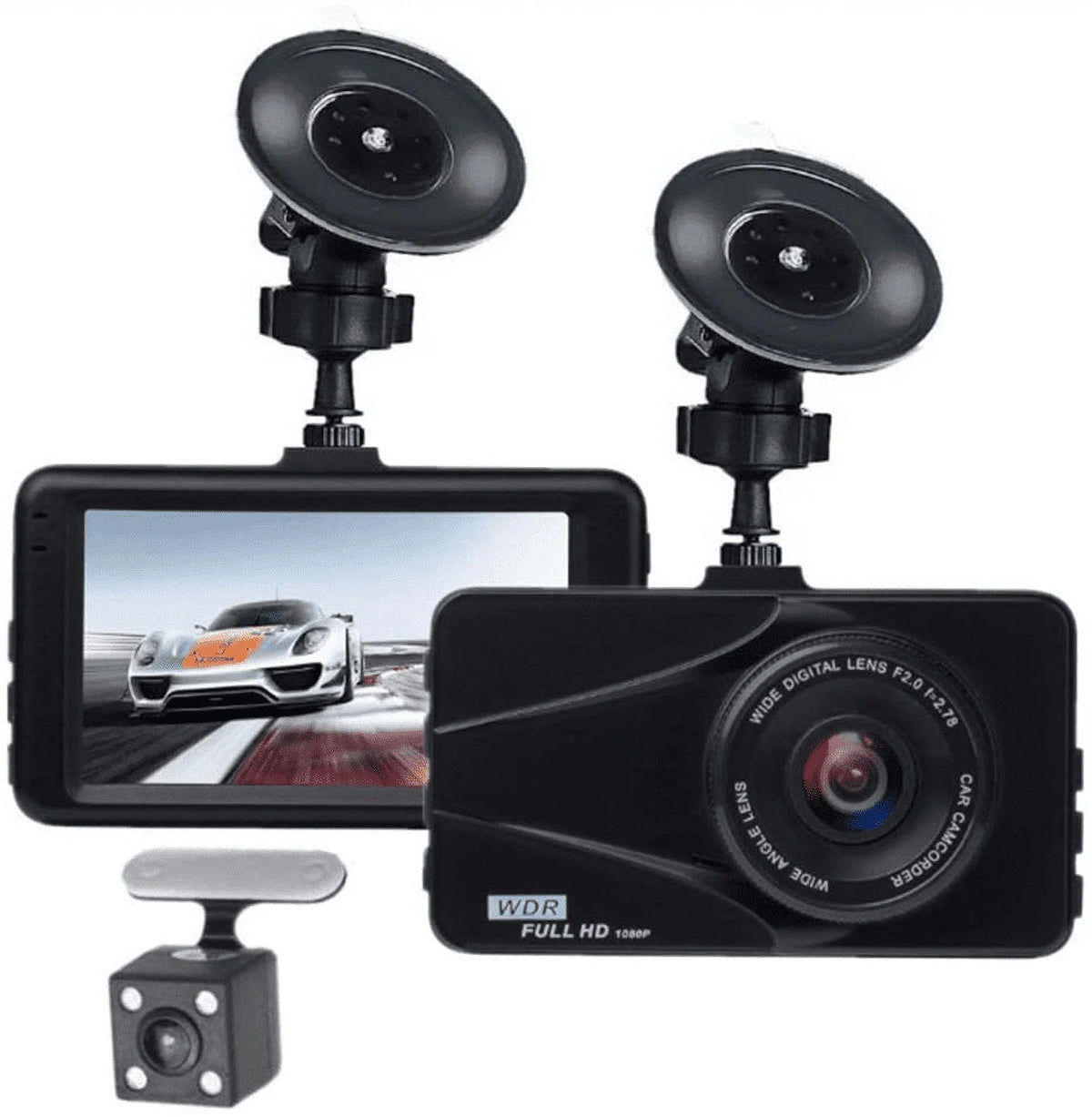 T670 Plus DVR Dash Cam For  Dual Travel Recorder Full HD 3" LCD Screen 170° Wide Angle, WDR, G-Sensor, Loop Recording Motion Detection Excellent Video Images