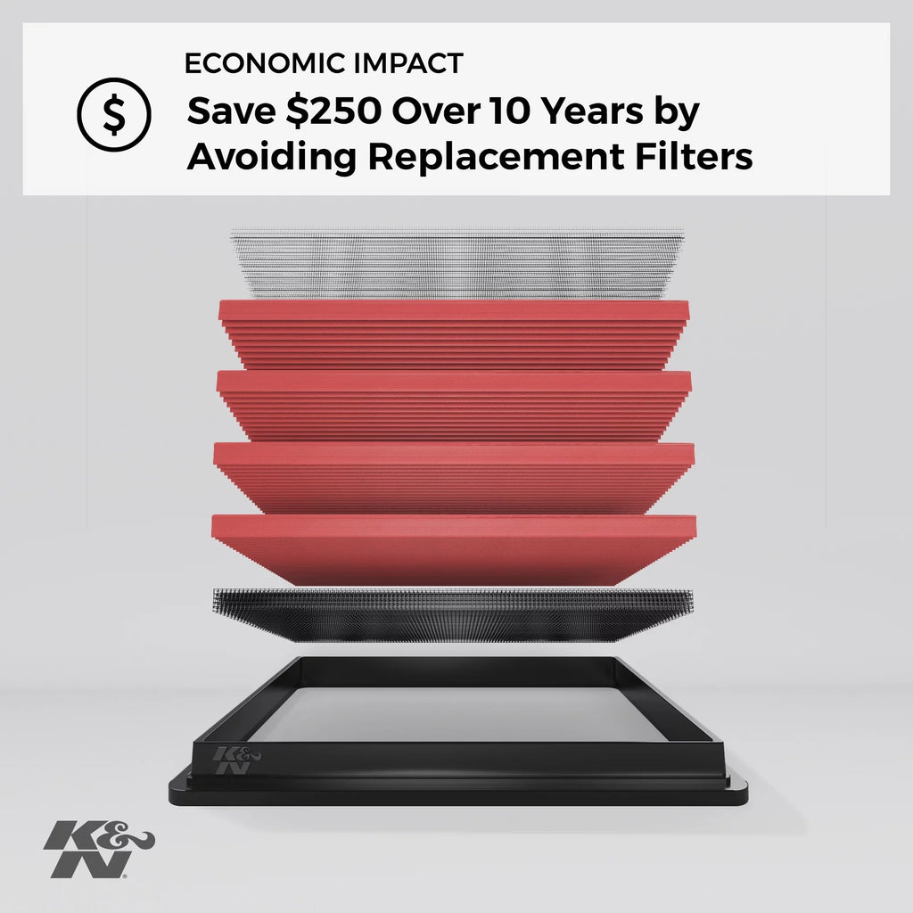 K&N Engine Air Filter: Washable, Replacement Filter: 2010-2019 /Lexus/Mitsubihi L3/L4, 33-2435