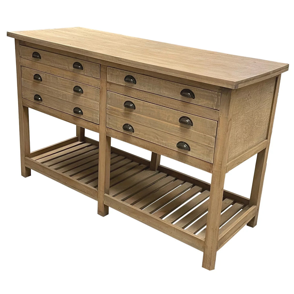 Cottage Double Bay Sideboard - Driftwood Brown. Sunset Trading CC-TAB228S-DW 61 in
