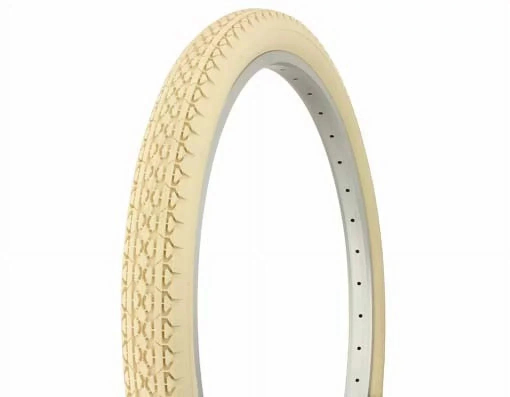 Bicycle tire, bike tire, beach cruiser bike tire, cruiser bike tire. Tire Duro 26" x 2.125" Cream/Cream Side Wall HF-133