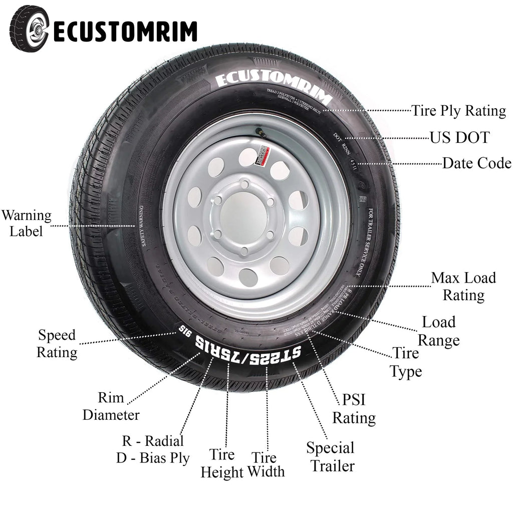 LRB 5 Bolt Galvanized Spoke Wheel. Trailer Tire On Rim ST175/80D13 175/80 13 in