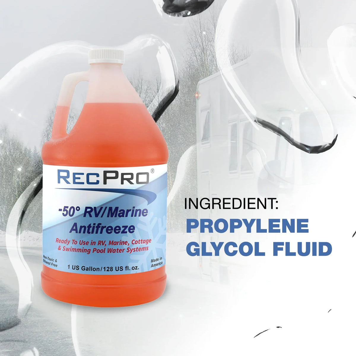 RecPro RV Antifreeze Concentrate Fluid for Winterizing Vehicles (2 Pack)