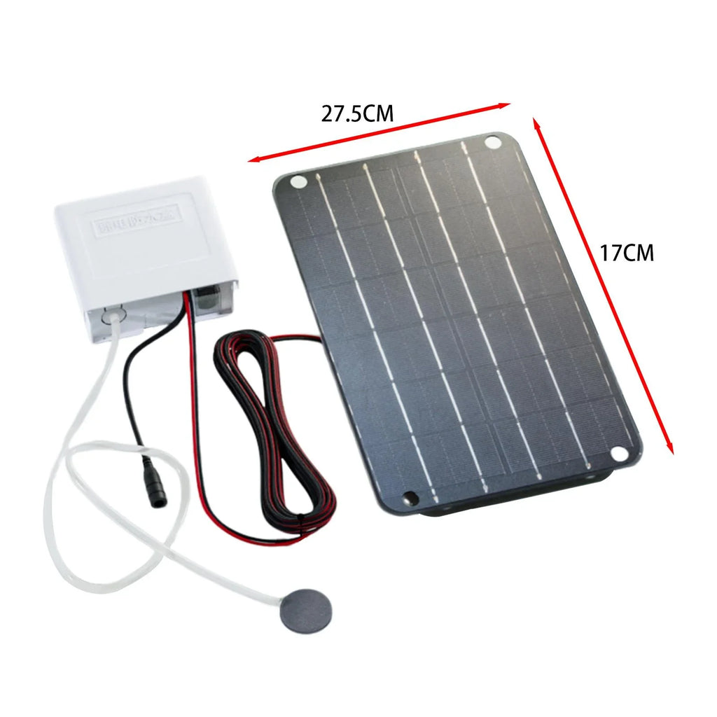 oshhnii Solar Air Pump,Aquarium Air Pump Oxygenator Silent Eco Friendly,6V Solar Pond Aerator Solar Powered Pond Pump for Hydroponics