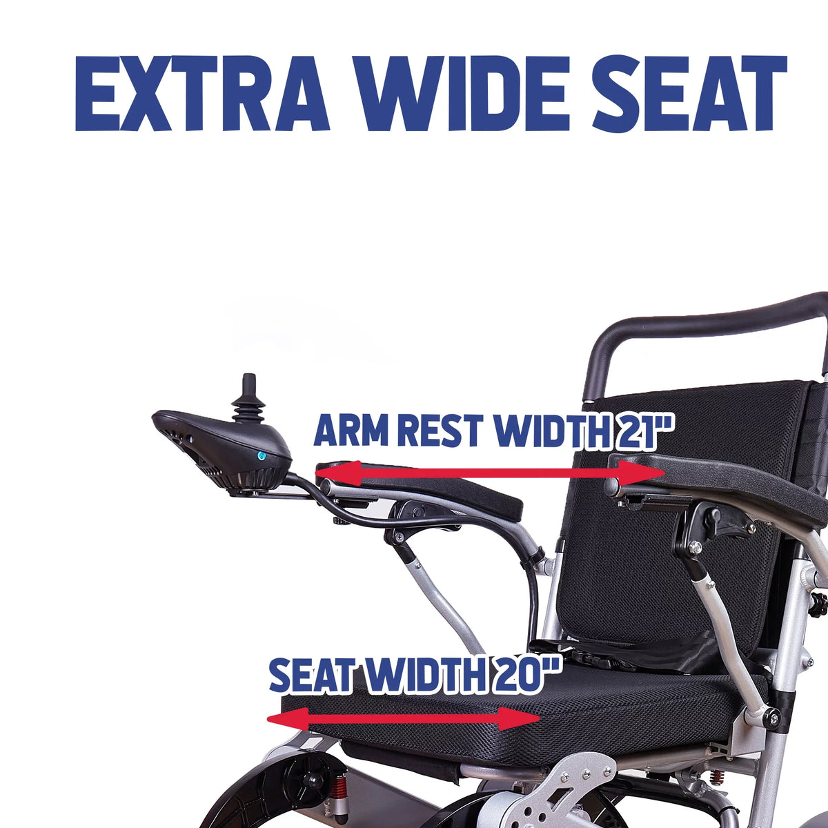 Alton Mobility - Exclusive Lightweight and Foldable Electric Power Wheelchairs 360lbs - 500W - 20 miles - SILVER