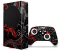 WraptorSkinz Skin Wrap matching with the 2020 XBOX Series S Console and Controller Twisted Garden Gray and Red (XBOX NOT INCLUDED)