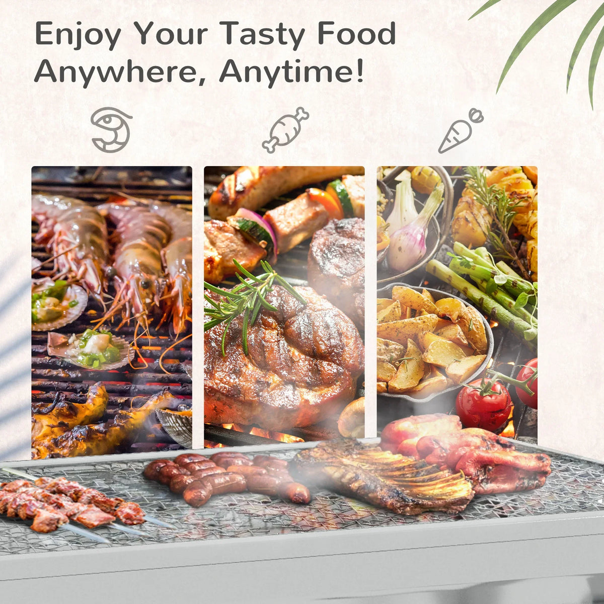 HQZX Portable Charcoal Grill,Stainless Steel Folding Outdoor BBQ Grill for Picnic,Party Grill Rack
