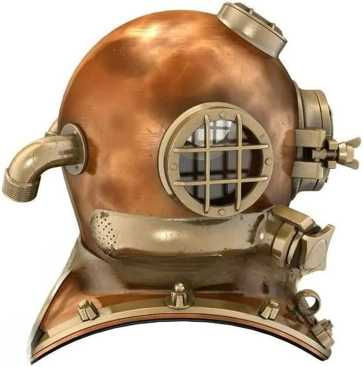 Vintage U.S Navy Mark V Copper Brass Diving Divers Helmet Antique SEA Nautical