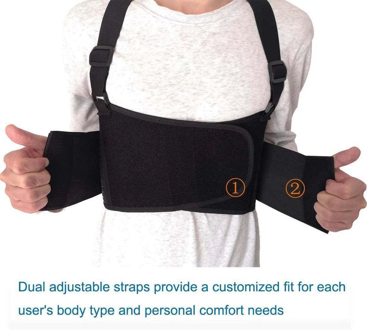 Solmyr Rib and Chest Support Brace, Broken Rib Brace, Breathable Rib Belt for Sore or Bruised Ribs Support, Sternum Injuries, Dislocated Ribs Protection, Pulled Muscle Pain (L/XL)
