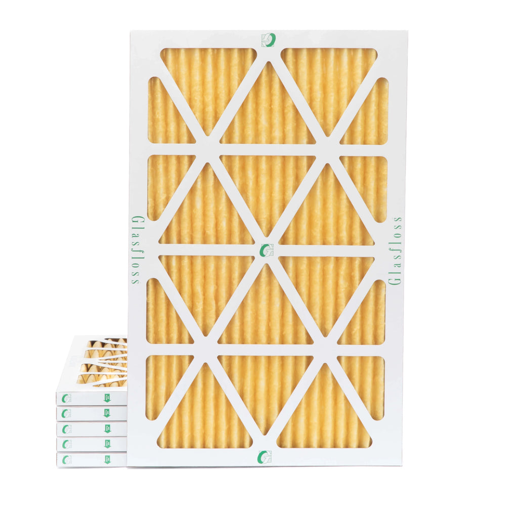 Actual Size: 11-1/2 x 24-1/2 x 7/9. 6 Pack of 12x25x1 MERV 11 Pleated Air Filters by Glasfloss