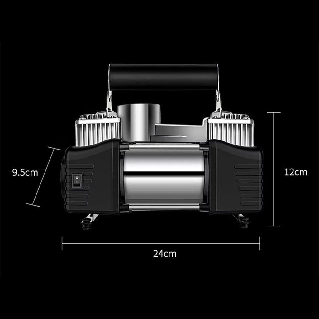 Jahy2Tech Black Portable Air Compressor 12V Electric Pump Quick Inflation 280W Roadside Assistance