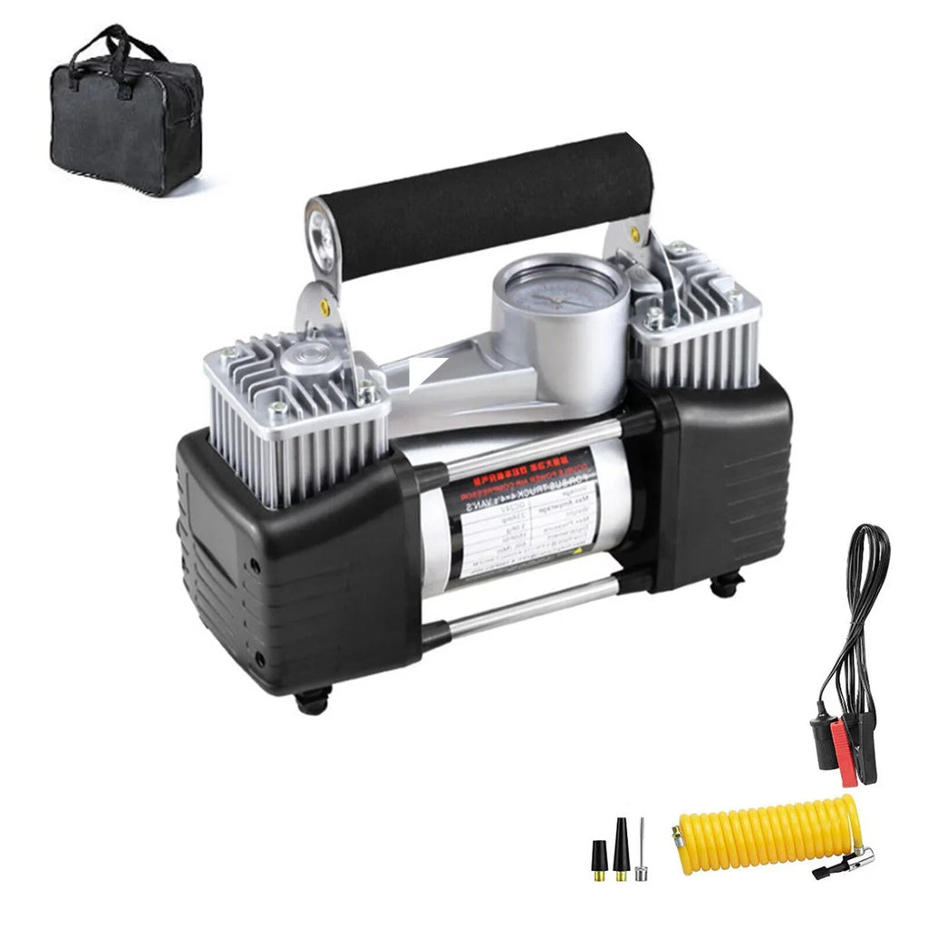 Jahy2Tech Black Portable Air Compressor 12V Electric Pump Quick Inflation 280W Roadside Assistance