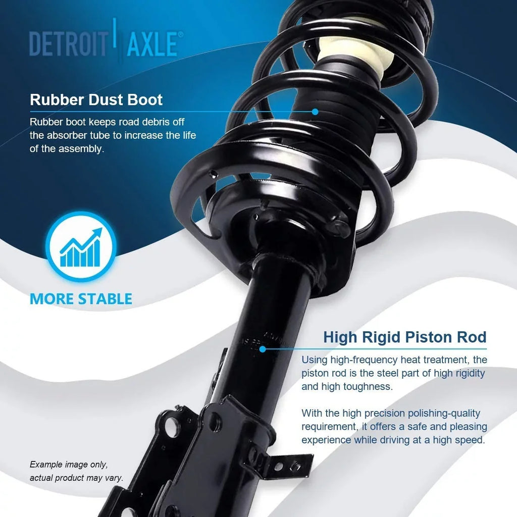 Detroit Axle - Front Struts Sway Bars kit for V6 2009-2018 Dodge Journey Complete 2 Struts w/Coil Spring 2 Front Sway Bar Links 2010 2011 2012 2013 2014 2015 2016 2017 Replacement Struts Assembly