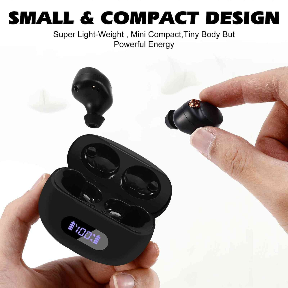 UrbanX True Wireless Bluetooth Earbuds + Charging Case, Black, Dual Connect, IPX5 moisture Resistance, Bluetooth 5.2 Connection, Balanced, Bass Boost appropriate with  K5 play
