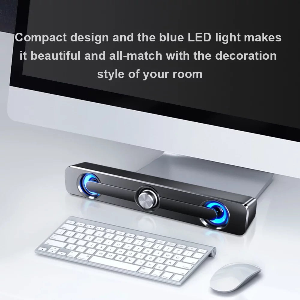V-111 Computer Speaker USB Wired Powerful  Bar Stereo Subwoofer Bass Speaker Surround Sound Box for PC Laptop Phone Tablet MP3 MP4