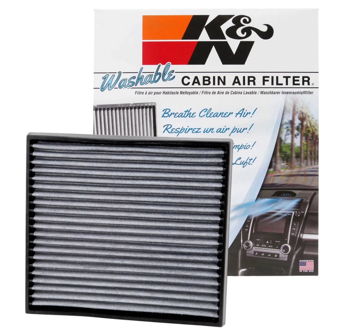 K&N VF2008 Washable & Reusable Cabin Air Filter Cleans and Freshens Incoming Air for your , Lexus Fits select: 2001-2007  HIGHLANDER, 1999-2003 LEXUS RX