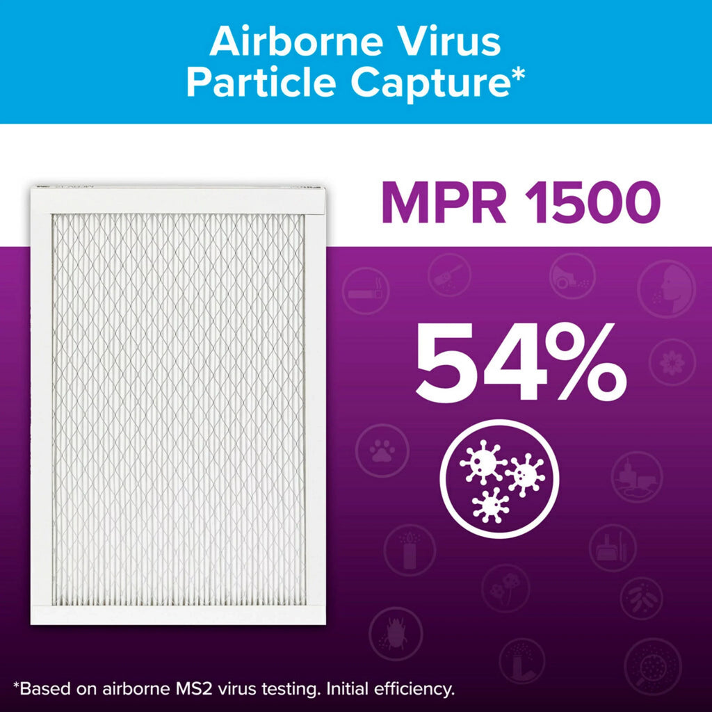 Filtrete 14x20x1 Smart Air Filter, MPR 1500 MERV 12, Allergen, Bacteria Virus, 1 Filter