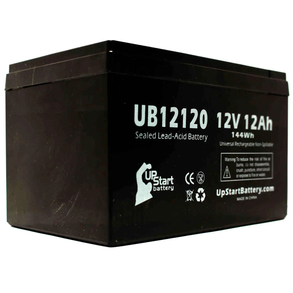 4x Pack - SEA-DOO SeaScooter GTI Battery Replacement - UB12120 Universal Sealed Lead Acid Battery (12V, 12Ah, 12000mAh, F1 Terminal, AGM, SLA) - Includes 8 F1 to F2 Terminal Adapters