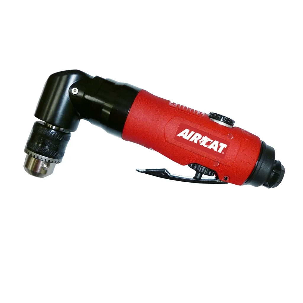 AIRCAT Pneumatic Tools 4337: 3/8-inch Reversible Angle Drill Air Tool with 1,600 RPM, .75  Motor