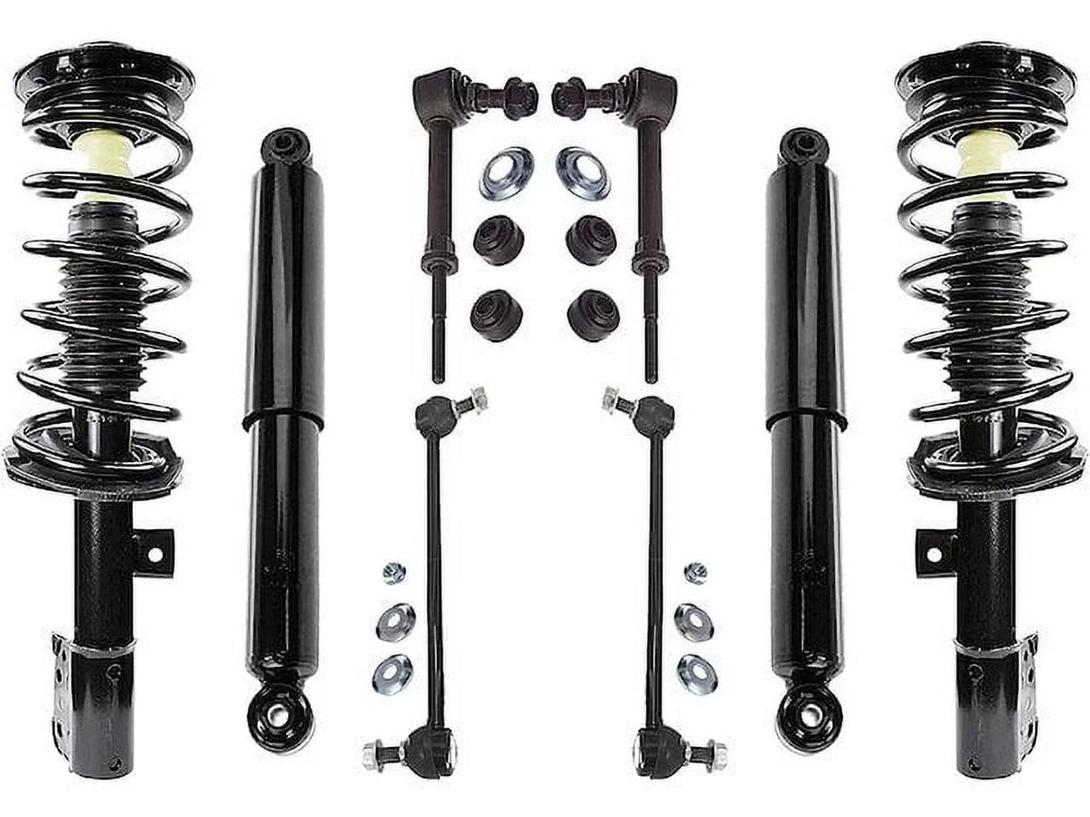 Front and Rear Shock Strut Coil Spring and Sway Bar Link Kit - 8 Piece - matching with 2008 - 2017 Chevy Equinox (Models without 19 Inch Wheels and Sport Suspension Only) 2009 2010 2011 2012