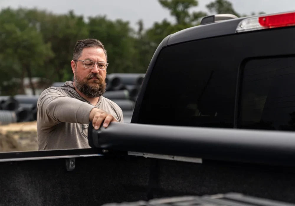 TruXedo Pro X15 Soft Roll Up Truck Bed Tonneau wrap | 1498301 | matching with 2015 - 2023  F-150 6' 7" Bed (78.9") , Black