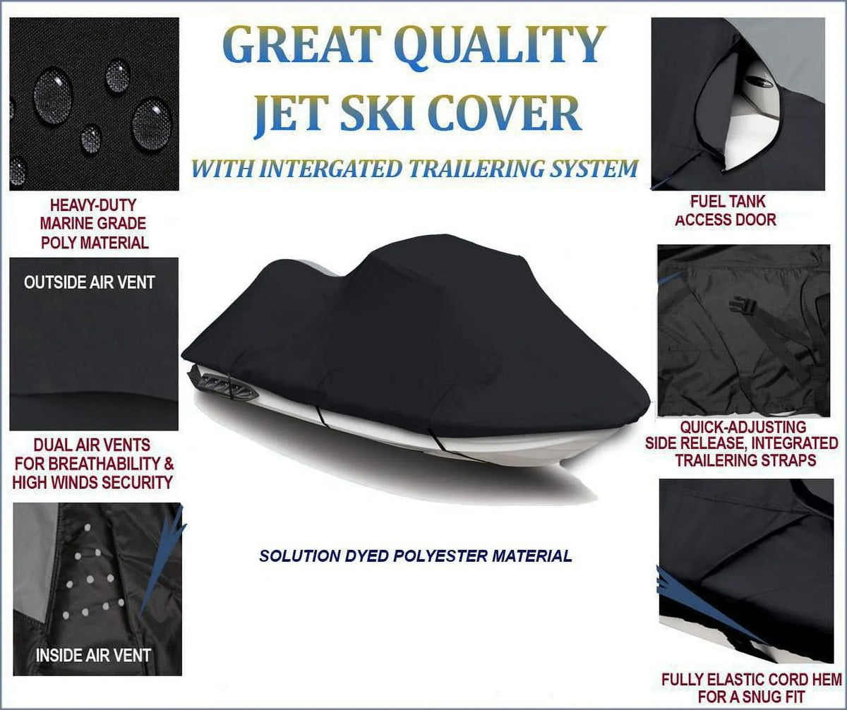 BLACK 600 DENIER JetSki shield suitable for Kawasaki 900 STX 1997-2006 Jet Ski Watercraft protector