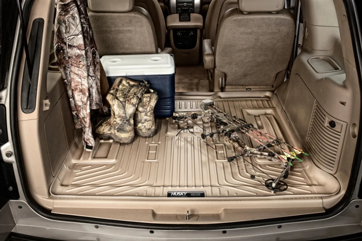 Husky by RealTruck Weatherbeater Series Cargo Liner Black suitable with 12-19  Highlander; appropriate with to back of 2nd row Seats over foldered 3rd row Seats
