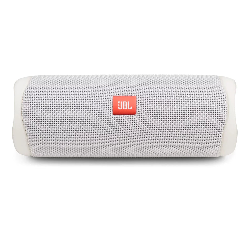 JBL Flip 5 White Portable Bluetooth Speaker w/divvi! Hardshell Case