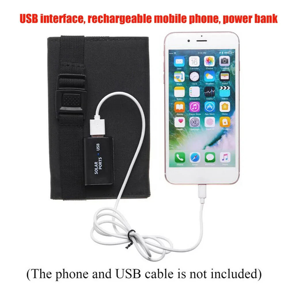 80W Solar Charger Solar Panel Portable Solar Phone Charger Waterproof Power Bank for Phone Fishing Hiking Camping Emergency Outdoors