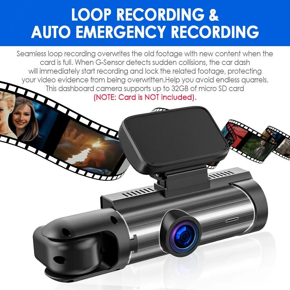 G·PEH Dash Cam - Ensure Your Road Safety with Dual Lens Front and Inside Recording